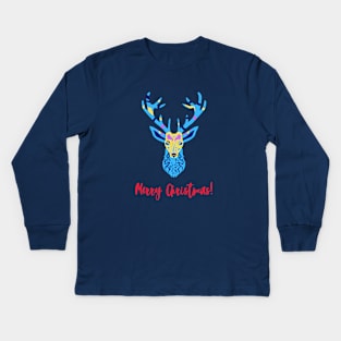 Reindeer merry christmas Kids Long Sleeve T-Shirt